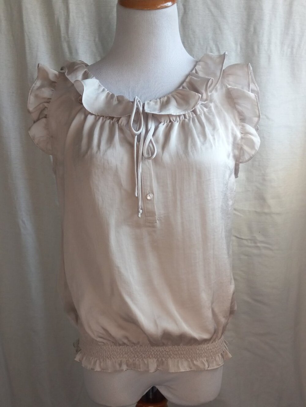 Champagne Ruffled Violet & Claire Top Size S